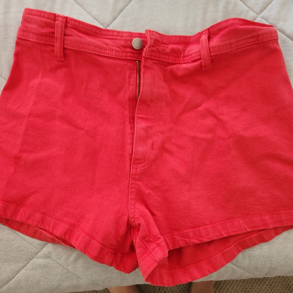 High Waist Pinkish Red Shorts